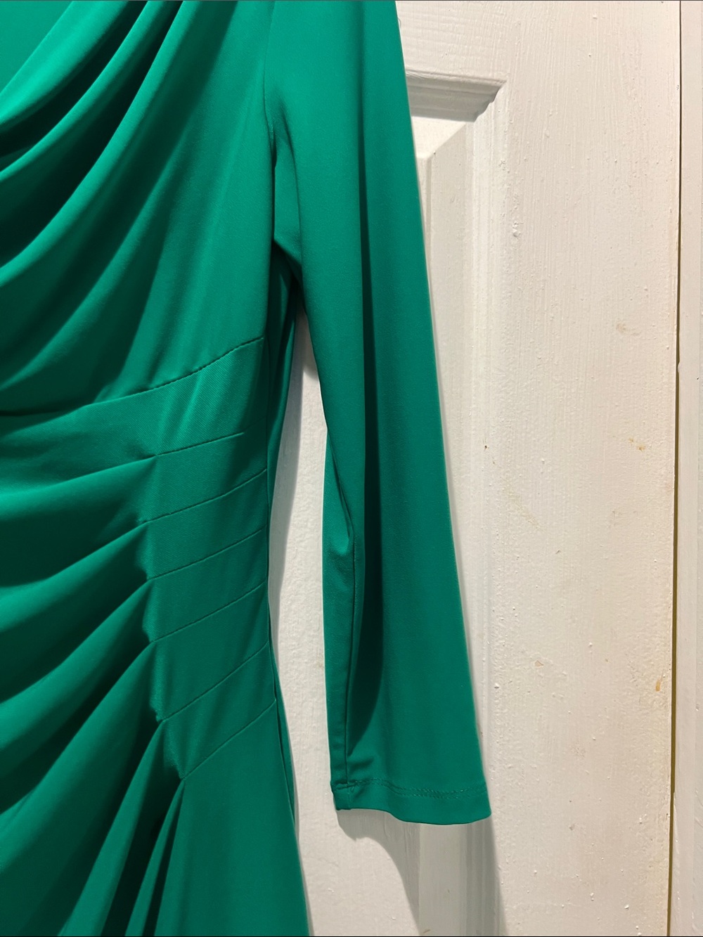 Lauren Ralph Lauren Green Draped Jersey Sheath Dress - Picture 6 of 7
